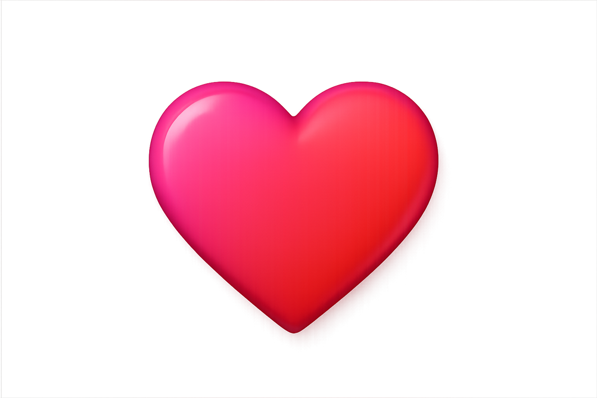 Colored love shaped icon