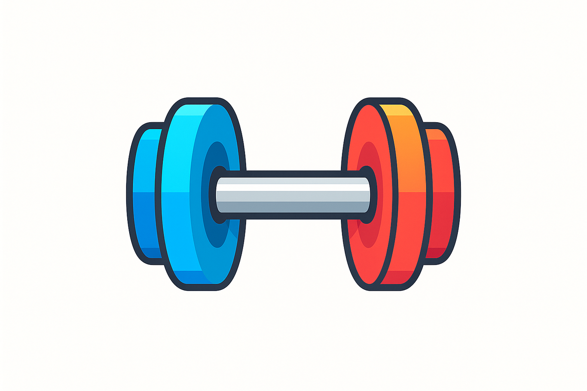 coloured dumb bell icon